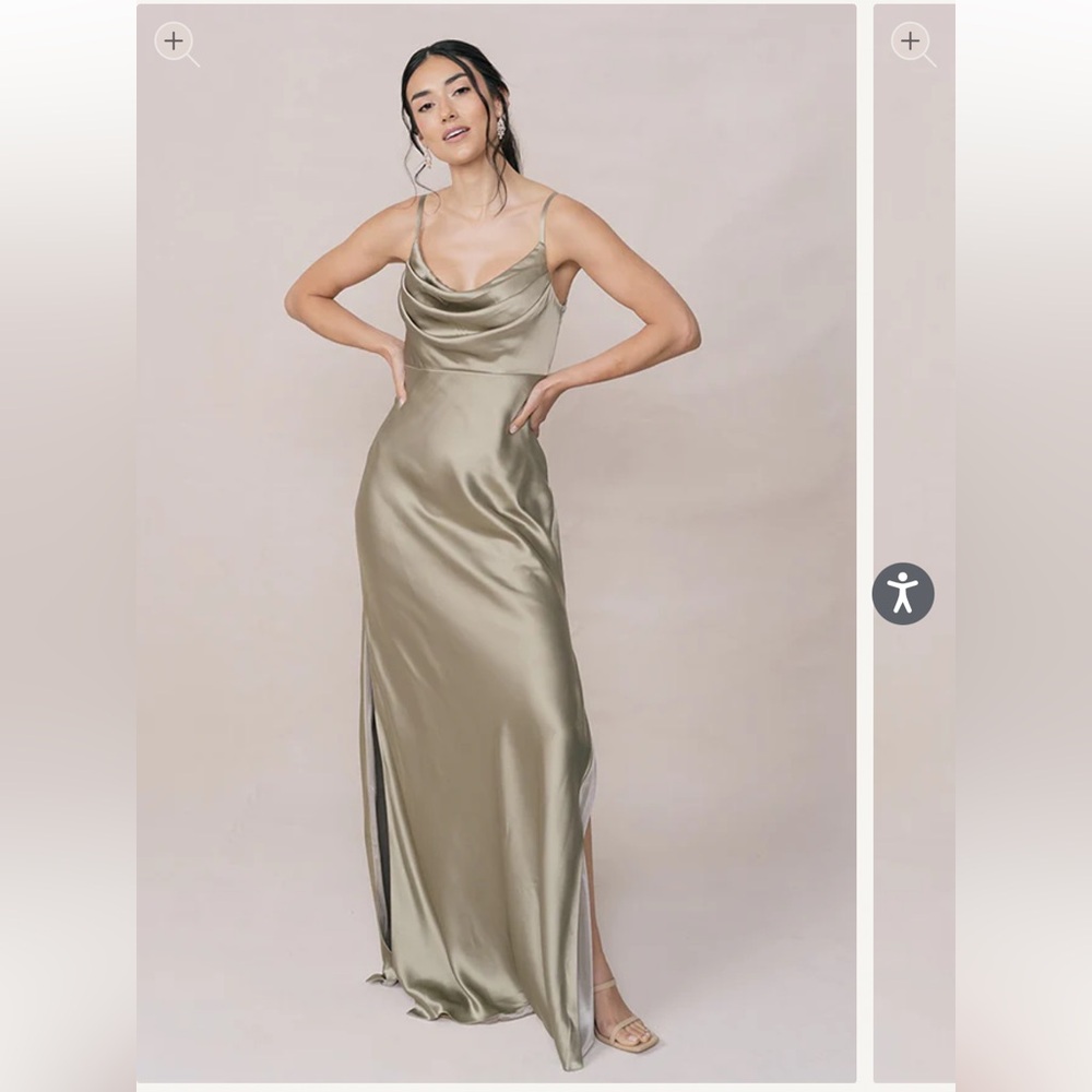 Revelry Skye Satin Dress - Silver Sage
